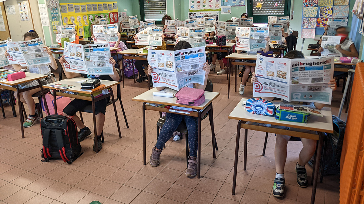 Un'attività con NoiBrugherio alla scuola primaria Manzoni